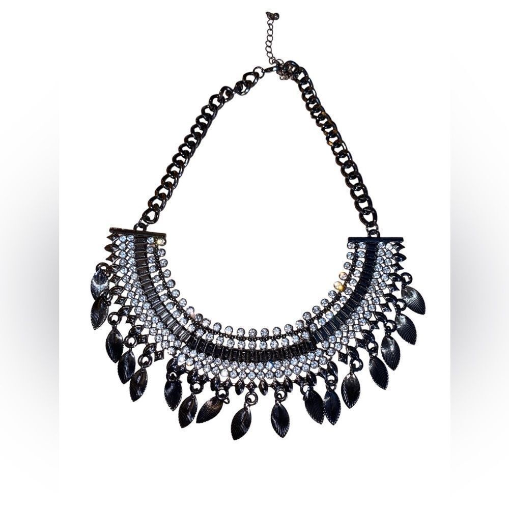Bohemian Rhinestone Fringe Necklace
